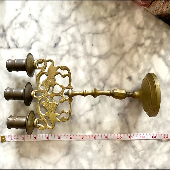 [SOLD] Vintage Brass Candelabra - Picture 2 of 8